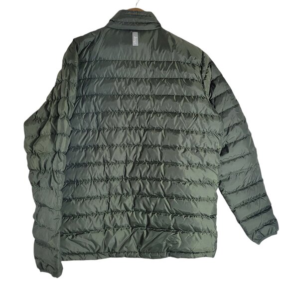 Slumberjack Down Quilted Puffer Coat Mens Medium Green Full Zip Pockets - Picture 2 of 7